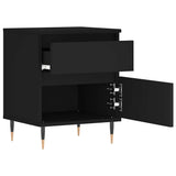 Bedside Cabinet Black 40x35x50 cm Engineered Wood 830654