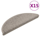 Stair Mats Self-adhesive Sisal-Look 15 pcs 56x17x3 cm Silver 326859