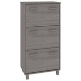 Shoe Cabinet HAMAR Light Grey 59.5x35x117 cm Solid Wood Pine 340515