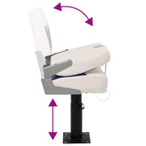 Boat Seats 2 pcs with Pedestal Height Adjustable 360&deg Rotatable 3294962