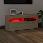 TV Cabinet with LED Lights Sonoma Oak 90x35x40 cm 804385