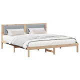 Bed Frame Light Grey 200 x 200 cm Solid Pine Wood 3394228