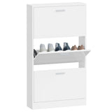 Shoe Cabinet High Gloss White 59x17x108 cm Engineered Wood 342530