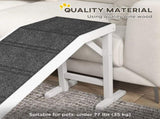 Pet Ramp for Dogs with Non-Slip Carpet and Top Platform - White & Grey T3398P425259