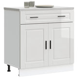 Kitchen Base Cabinet Porto High Gloss White Engineered Wood 853979