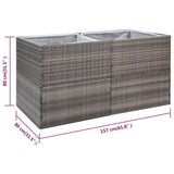 Garden Planter Grey 157x80x80 cm Poly Rattan 319178