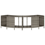 Storage Shelves for Hot Tub 2 pcs Grey Poly Rattan 365619