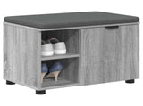 Hall Bench with Cushion with Shelf Grey Sonoma 60 x 38 x 46 cm 891501