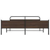 Metal Bed Frame without Mattress Brown Oak 200x200 cm 3318713