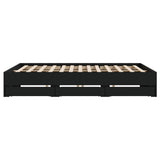 Bed Frame with Drawers without Mattress Black 160x200 cm 3207260