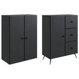 Cabinet Set 2 pcs Black Engineered Wood 3416899