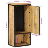 Bathroom Cabinet 40x27x90 cm Solid Wood Mango and Iron 358570