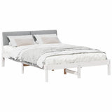 Bed frame White and light grey 140 x 190 cm Solid pine wood 878688