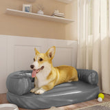 Ergonomic Foam Dog Bed Grey 75x53 cm Faux Leather 171317