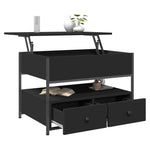 ZNTS Coffee Table Black 70x50x50 cm Engineered Wood and Metal 845381