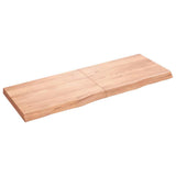 Wall Shelf Light Brown 140x50x cm Treated Solid Wood Oak 363705