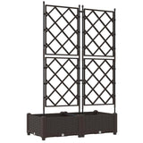 Garden Planter 2 pcs Brown 80 x 40 x 125.5 cm PP 42002814