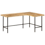 ZNTS Desk 165x110x77 cm Solid Wood Mango and Iron 353333