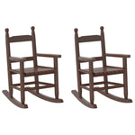 Rocking Chairs for Children 2 pcs Brown Solid Wood Poplar 3281599