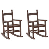 Rocking Chairs for Children 2 pcs Brown Solid Wood Poplar 3281599