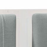 Upholstered Headboard White 200 cm Solid Pine Wood 879048