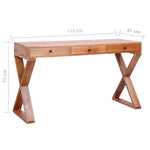 ZNTS Computer Desk Natural 115x47x77 cm Solid Mahogany Wood 337083