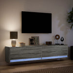 TV Wall Cabinet with LED Grey Sonoma 180x31x38 cm 3307952