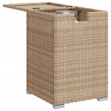 Propane Tank Cover Table Beige 40x40x60 cm Poly Rattan 366297