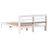 Bed Frame without Mattress White 150x200 cm King Size Solid Wood Pine 3306544