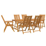 Garden Dining Set 7 pcs Brown Solid Acacia Wood 3154125
