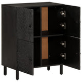 Side Cabinet Black 60x33x75 cm Solid Wood Mango 356845