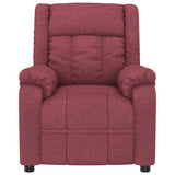 Massage Chair Wine Red Fabric 348123