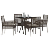 Garden Dining Set 5 pcs Brown Poly rattan 3334926