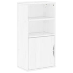 ZNTS Side Cabinet ODDA White 40x24x79 cm Solid Wood Pine 4103596