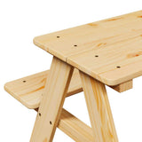 Children's Table with Benches IRUN 90x79.5x50 cm Solid Wood 42000163