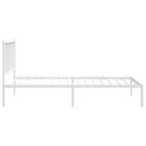 Metal Bed Frame without Mattress with Headboard White 90x190cm 350923