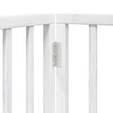 Dog Gate with Door Foldable 12 Panels White 600 cm Poplar Wood 3155539