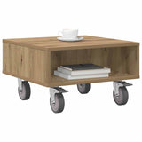 Side Table with Wheels Artisan Oak 50.5 x 50 x 30 cm 891031