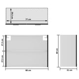 Hanging Glass Cabinet Lyon Black 80x31x60 cm Engineered Wood 802530
