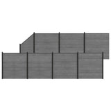 Fence Set 1311 x 186 cm WPC and Aluminium Grey 3429408