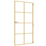 Interior Door Slim Golden 102.5x201.5 cm Tempered Glass and Aluminium 155143