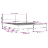 Bed Frame without Mattress Smoked Oak 120x190 cm Small Double 3280024