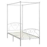 Canopy Bed Frame without Mattress White Metal 90x200 cm 284426