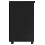 Rolling Cabinet with Drawers MOSS Black Solid Wood Pine 4015784