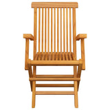 9 Piece Folding Outdoor Dining Set Solid Teak Wood 3059971