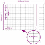 Field Fence Silver 50 x 1.5 m Galvanised steel 42005847