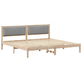 Bed Frame Light Grey 200 x 200 cm Solid Pine Wood 3394238