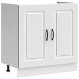Sink Base Cabinet Kalmar White 80x46x81.5 cm Engineered Wood 853447