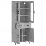 Highboard Concrete Grey 69.5x34x180 cm Engineered Wood 3198533