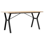 ZNTS Dining Table Y-Frame 140x80x75.5 cm Solid Wood Pine and Steel 3282786